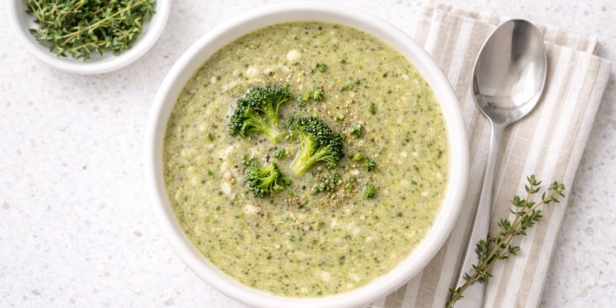 Creamy Broccoli Soup with Goat Cream
