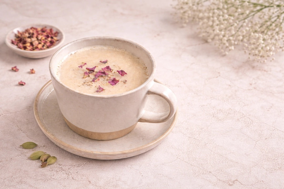 Rose Cardamom Tea Latte