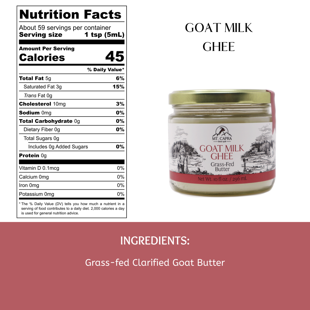 Goat Milk Ghee (Clarified Butter)
