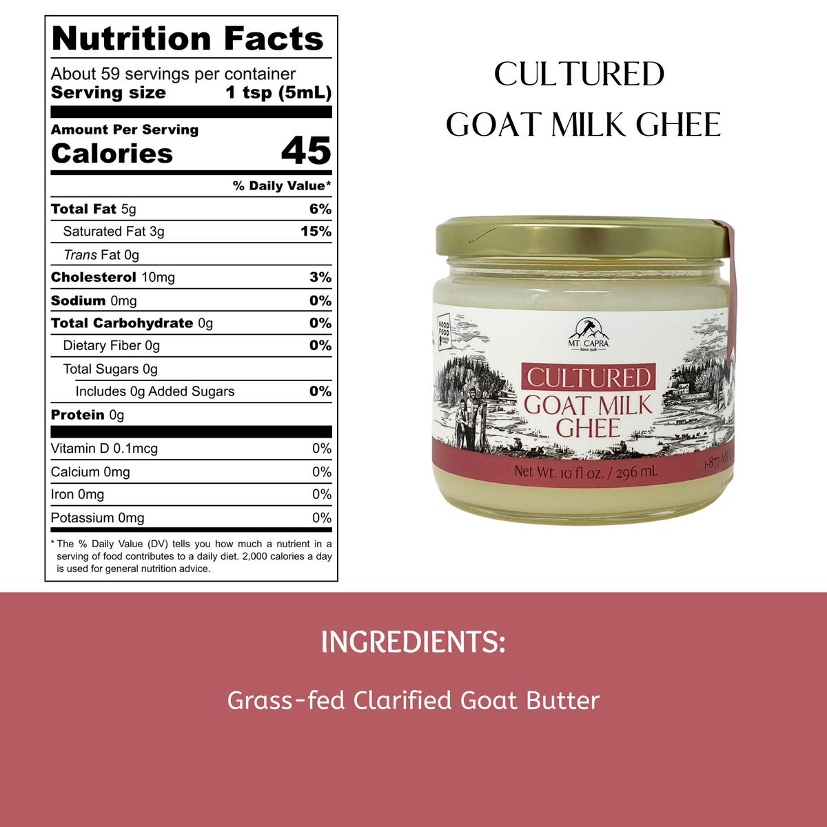 Goat Milk Ghee (Clarified Butter)