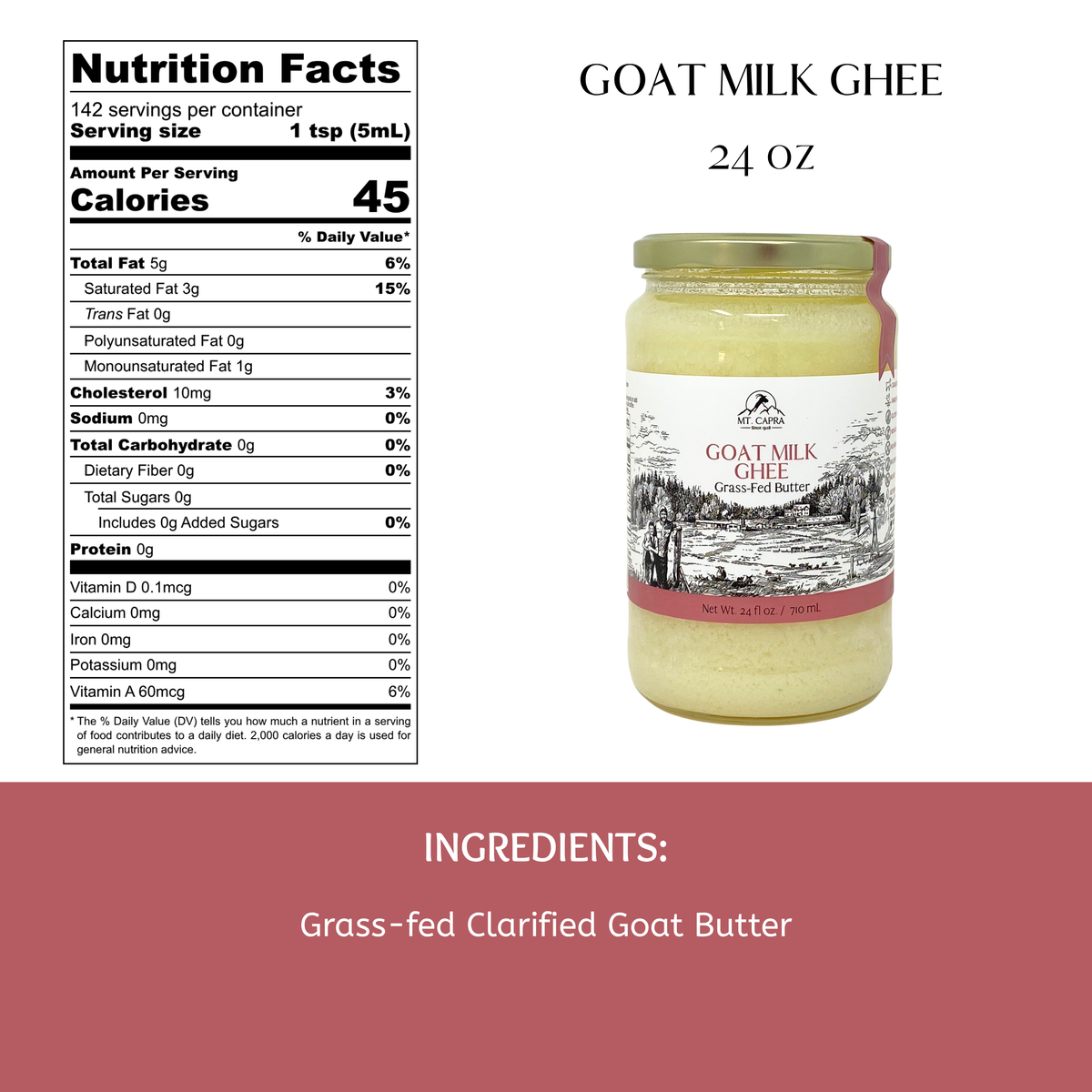 Goat Milk Ghee (Clarified Butter)
